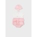 Mayoral φορμάκι κοντό από βιώσιμο βαμβάκι με καπέλο για Νεογέννητo κορίτσι 01604-019 No 0-18 μηνών ροζ