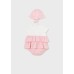 Mayoral φορμάκι κοντό από βιώσιμο βαμβάκι με καπέλο για Νεογέννητo κορίτσι 01604-019 No 0-18 μηνών ροζ