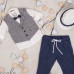 Piccolo Bambino Βαπτιστικό κοστούμι για αγόρι με γιλέκο 636-27-μπλε