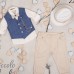 Piccolo Bambino Βαπτιστικό κοστούμι για αγόρι με γιλέκο 636-28-εκρού