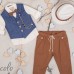 Piccolo Bambino Βαπτιστικό κοστούμι για αγόρι με γιλέκο 636-29 ταμπά